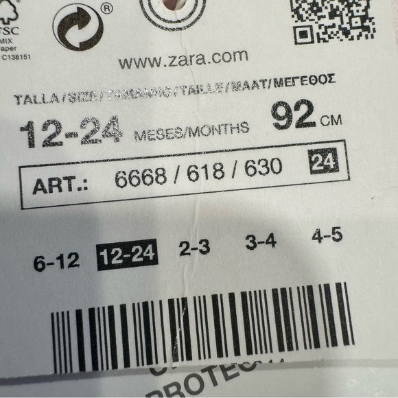 Zara Baby Girl One Piece Swim Suit UPF +50 Pink Floral Sz 12-24 Months NWT - Picture 3 of 6